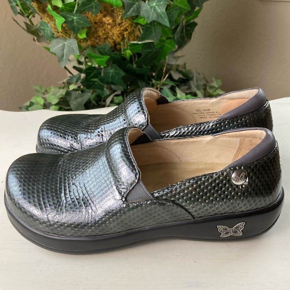 Alegria Women’s Sz EU 36 Keli Clog Kel-143 Silver Metallic Non slip Clog